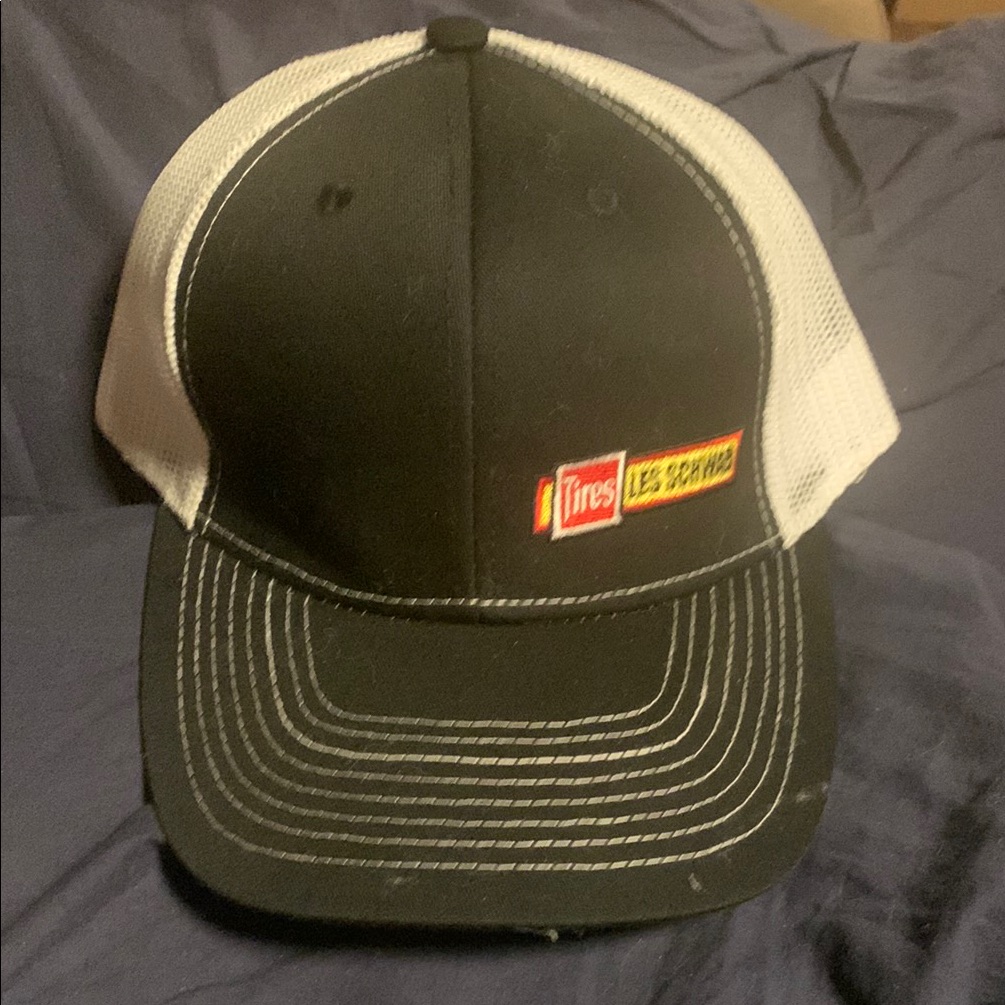 Les Schwab Black And White Trucker Hat